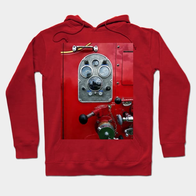 Fire Truck - Gauges on Vintage Fire Truck Hoodie by SusanSavad